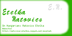 etelka matovics business card